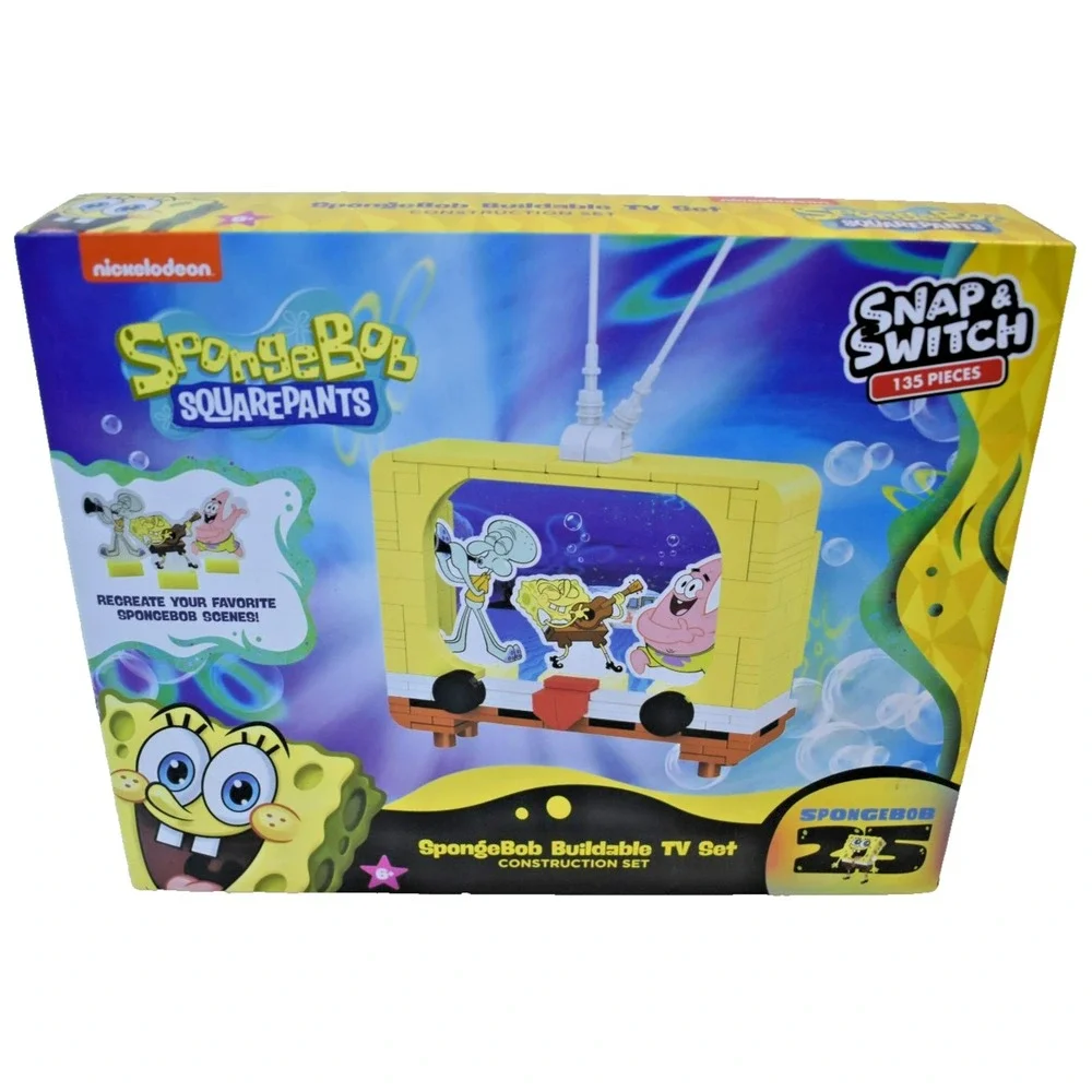 Snap & Switch SpongeBob Squarepants Buildable TV Set Construction Set 135 Pieces